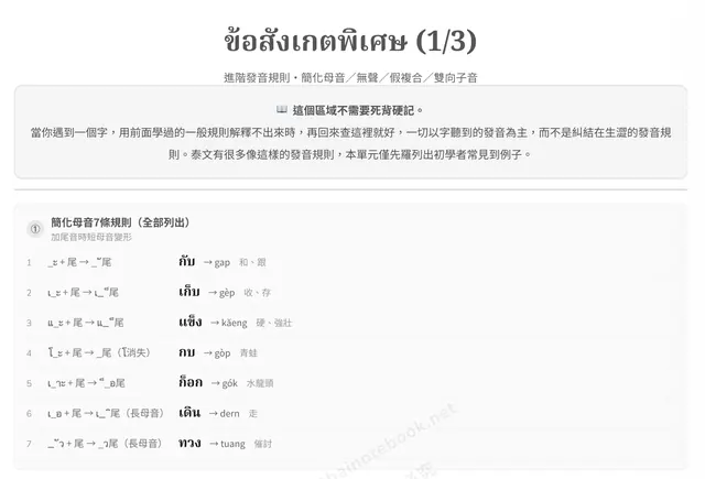 習字帖內頁：特殊規則