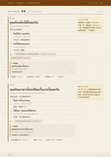 會話書內頁：Section 03・飲食